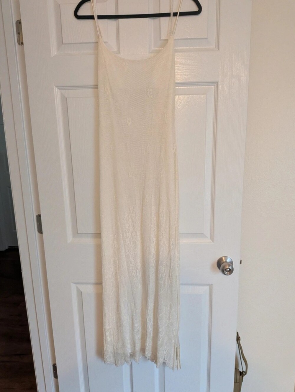 Niki Lavis Cream Lace Maxi Slip Dress